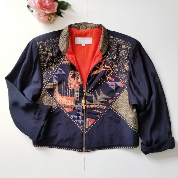 Dorothy Schoelen Platinum Vintage Cropped Bomber - Picture 1 of 16